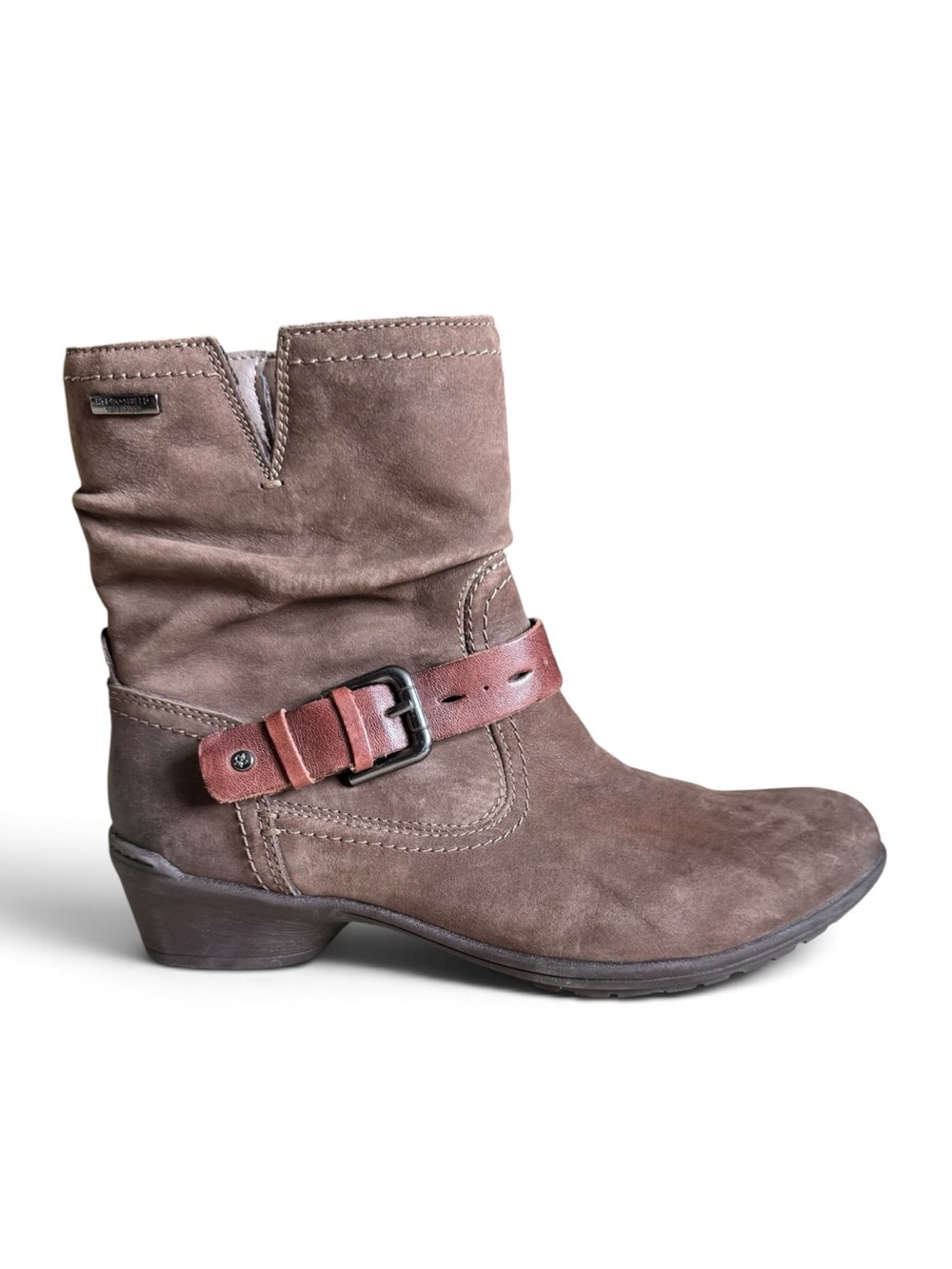 Rockport Waterproof Leather Ankle Boots Faux Fur Lined Brown Size 7